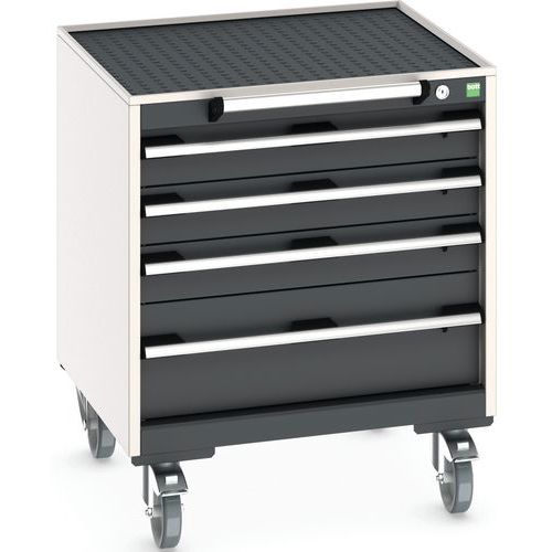 Bott Cubio mobil fiókos szekrény, 79 x 65 x 65 cm, 4 fiókos, multiplex/linóleum/szőnyeg