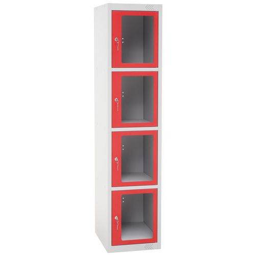 Fém öltözőbútor Manutan Expert Jenny, 4 boxos, átlátszó ajtóval Fém öltözőbútor Manutan Expert Jenny, 4 boxos, átlátszó ajtóval