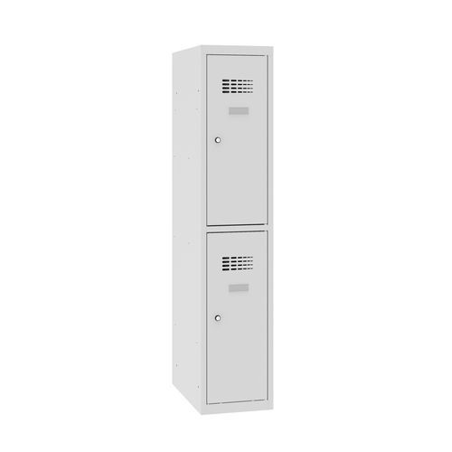 Alacsony iskolai öltözőszekrények, 2 rekeszes, 300 mm, hengerzárral