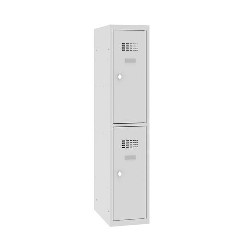 Alacsony iskolai öltözőszekrények, 2 rekeszes, 300 mm, forgóretesszel