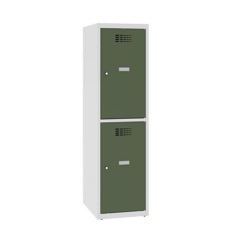 Alacsony iskolai öltözőszekrények, 2 rekeszes, 400 mm, hengerzárral