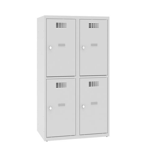 Alacsony iskolai öltözőszekrények, 4 rekeszes, 400 mm, forgóretesszel