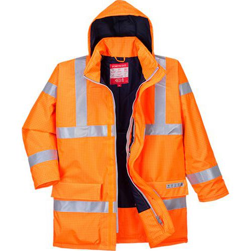 Bizflame Rain Hi-Vis antisztatikus FR kabát, narancssárga