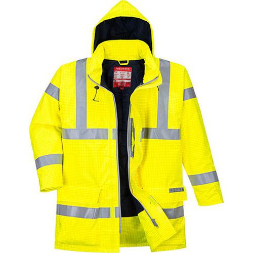 Bizflame Rain Hi-Vis antisztatikus FR kabát, sárga