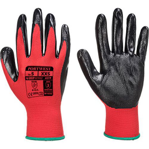 Flexo Grip nitril kesztyű (kisker kiszerelés), piros/fekete