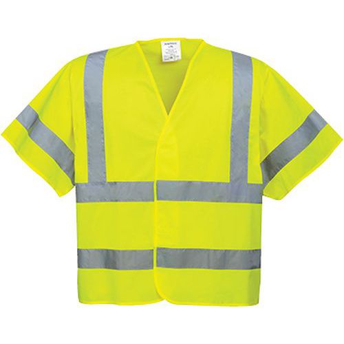 Hi-Vis rövid ujjú mellény, sárga Hi-Vis rövid ujjú mellény, sárga