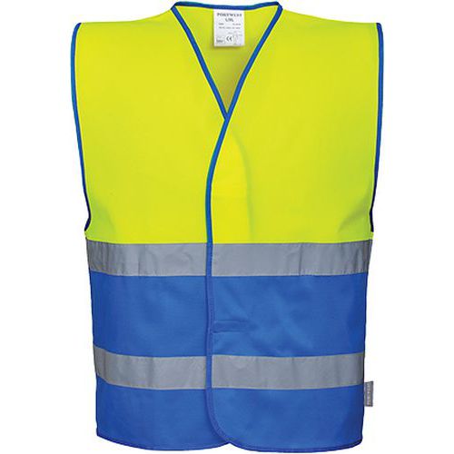 Hi-Vis kéttónusú mellény, kék/sárga Hi-Vis kéttónusú mellény, kék/sárga