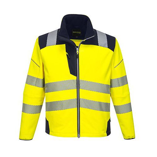 PW3 Hi-Vis Softshell kabát, kék/sárga