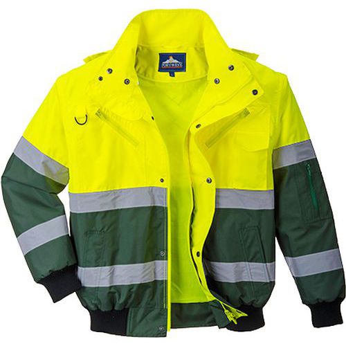 X Hi-Vis Bomber kabát, zöld/sárga