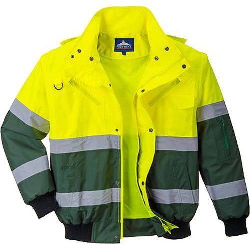 X Hi-Vis Bomber kabát, zöld/sárga