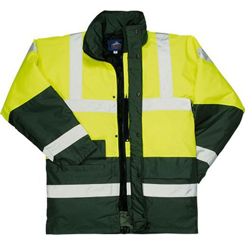 Hi-Vis Contrast Traffic kabát, zöld/sárga
