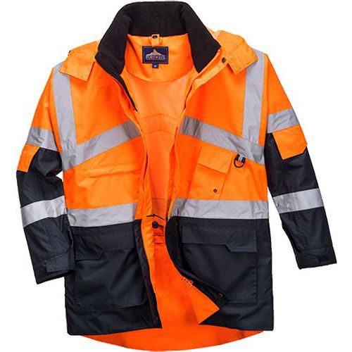 Hi-Vis kéttónusú lélegző kabát, kék/narancssárga