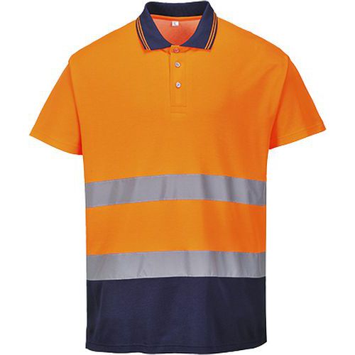 Kéttónusú Cotton Comfort póló, kék/narancssárga