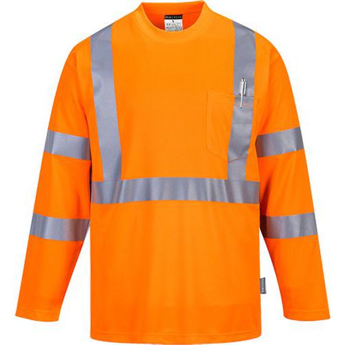 Hi-Vis Pocket hosszú ujjú póló, narancssárga