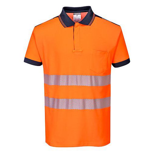 PW3 Hi-Vis pólóing S/S, kék/narancssárga