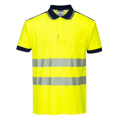 PW3 Hi-Vis pólóing S/S, kék/sárga