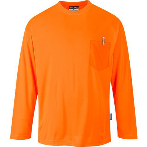 Day-Vis hosszú ujjú zsebes póló, narancssárga