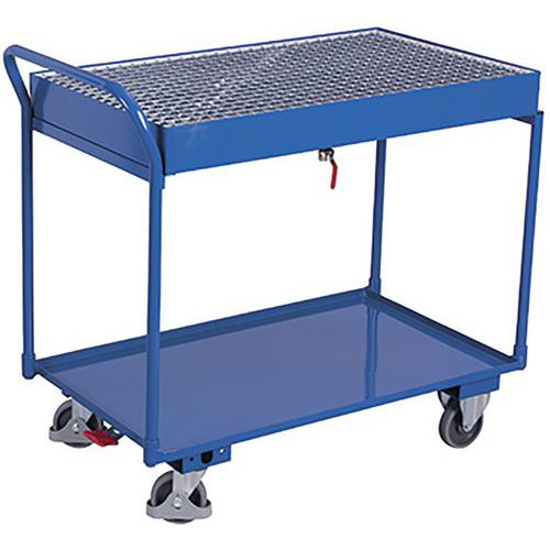 Cseppfogó tálcával és ráccsal ellátott polcos kocsik, 250 kg-ig, 60 l, 112,5 x 61 x 102 cm Cseppfogó tálcával és ráccsal ellátott polcos kocsik, 250 kg-ig, 60 l, 112,5 x 61 x 102 cm