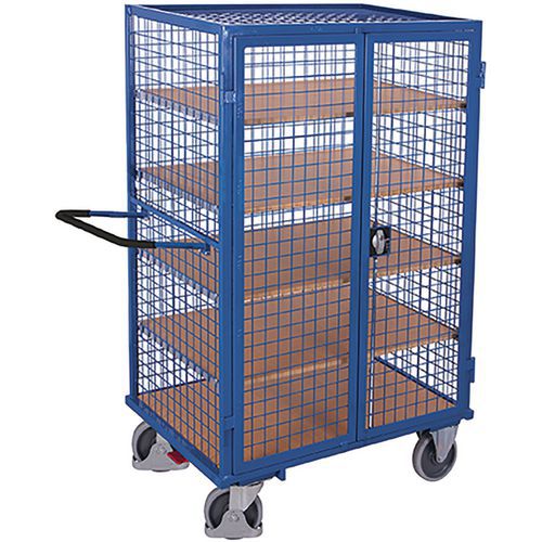 Magas ketreces kocsik lengőajtókkal, 5 polccal, 500 kg-ig