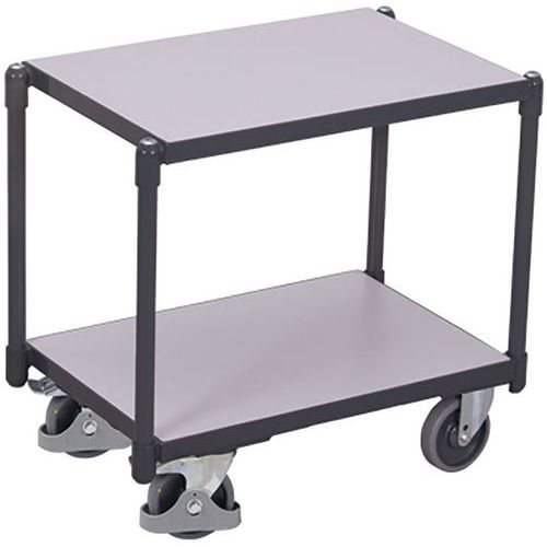 Polcos kocsi Euro szállítókocsi rendszerrel, ESD, 2 polccal, 67,5 x 41,5 x 63,5 cm, szürke Polcos kocsi Euro szállítókocsi rendszerrel, ESD, 2 polccal, 67,5 x 41,5 x 63,5 cm, szürke