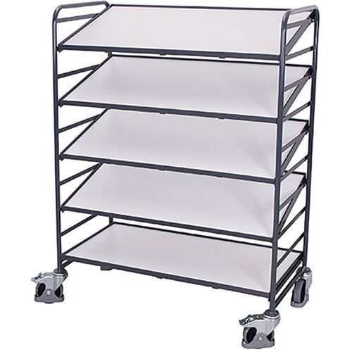 Euro polcos kocsi ferde ESD polcokkal, 5 polccal, 135 x 66,5 x 170 cm, szürke Euro polcos kocsi ferde ESD polcokkal, 5 polccal, 135 x 66,5 x 170 cm, szürke