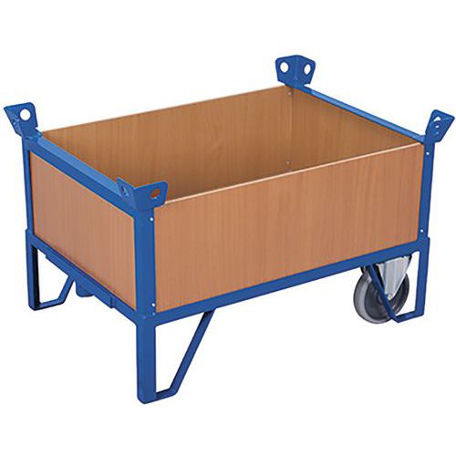 Kétkerekű szállítóplatformok tömör falakkal, 4 lábbal, akár 500 kg-ig