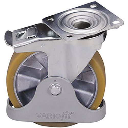 2 fix és 2 forgó kerék készlet fékkel, poliuretán, 200 x 50 mm, 1500 kg-ig 2 fix és 2 forgó kerék készlet fékkel, poliuretán, 200 x 50 mm, 1500 kg-ig