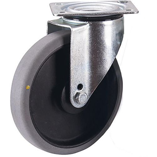 Hőre lágyuló görgők ESD karimával, átmérő 125 - 200 mm, golyóscsapágyas, forgó fékkel