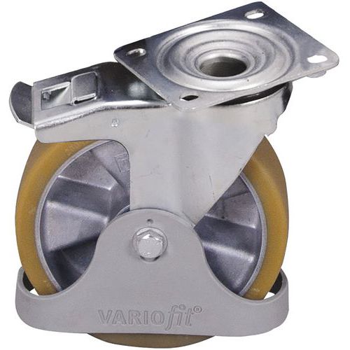 2 fix és 2 forgó kerék készlet fékkel, poliuretán, 200 x 50 mm, 2000 kg-ig 2 fix és 2 forgó kerék készlet fékkel, poliuretán, 200 x 50 mm, 2000 kg-ig