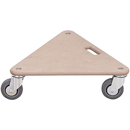 Háromszög alakú szállítóplatform PL05, 300 kg-ig, 54 x 54 x 14,5 cm, hőre lágyuló kerekek