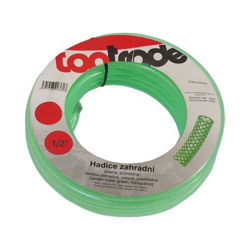 TOPTRADE kerti tömlő, zöld, átlátszó, 1/2”