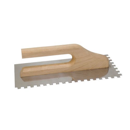 Racek rozsdamentes acél glettvasak fa nyéllel, 280 x 130 mm