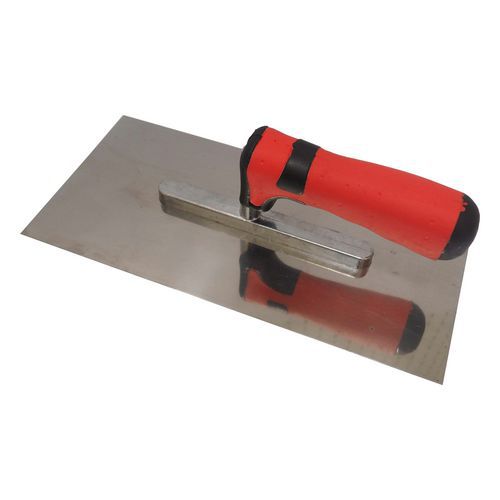 TOPTRADE profi rozsdamentes acél glettvasak, gumírozott nyéllel, 270 x 130 mm