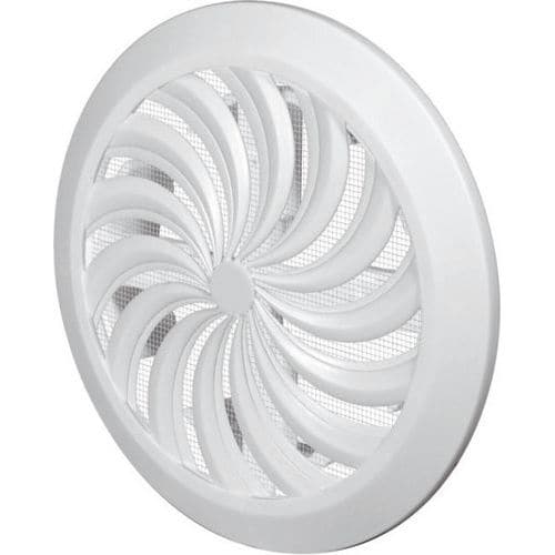 REFLEX szellőzőrács, műanyag, fehér, kerek, körös bordázat hálóval, 135 / 100 mm