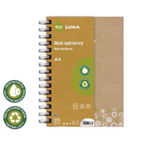 ECO LUMA gyűrűs jegyzettömb, 80 lap