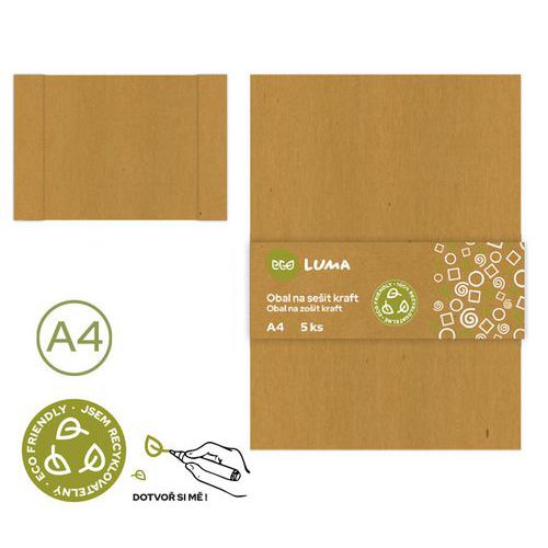 KRAFT ECO LUMA füzetborítók, 5 db
