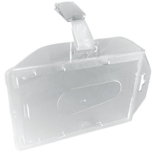 Kihúzható névkitűző tartó Manutan Expert csiptetővel, 9 x 6 cm, 25 db