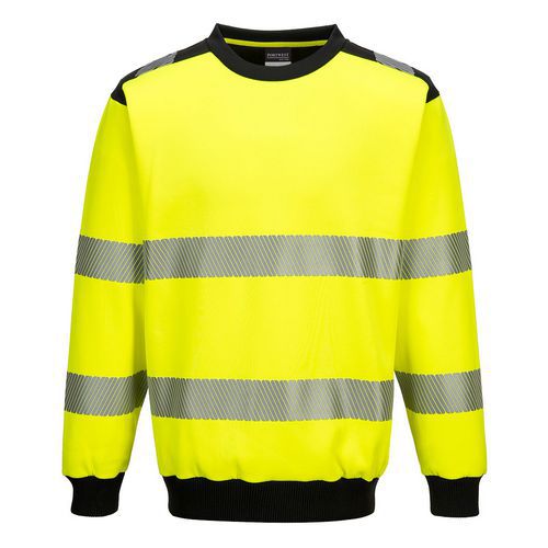 PW3 Hi-Vis Crew Neck pulóver, fekete/sárga