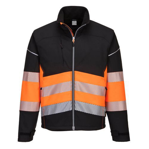 PW3 Hi-Vis Class 1 Softshell kabát, fekete/narancssárga