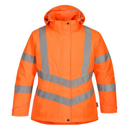 Női jól láthatósági téli kabát, narancssárga