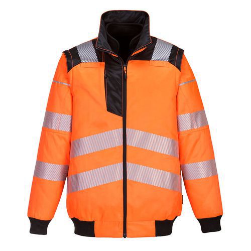 PW3 Hi-Vis 3-in-1 Pilota kabát, fekete/narancssárga