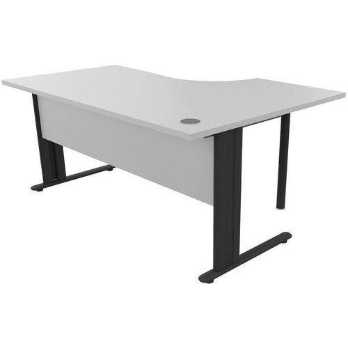 Manutan Expert irodai asztalok, 72 x 160 - 180 x 110 cm, jobb/bal kivitel, világosszürke