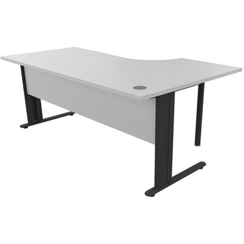 Manutan Expert irodai asztalok, 72 x 160 - 180 x 110 cm, jobb/bal kivitel, világosszürke