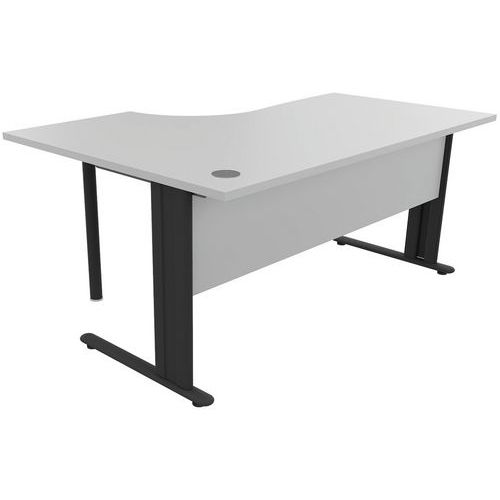 Manutan Expert irodai asztalok, 72 x 160 - 180 x 110 cm, jobb/bal kivitel, világosszürke