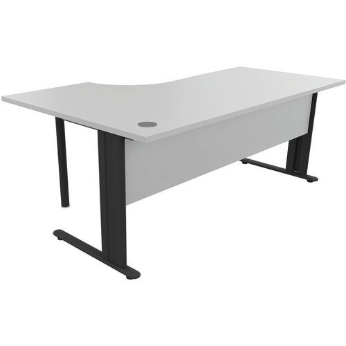 Manutan Expert irodai asztalok, 72 x 160 - 180 x 110 cm, jobb/bal kivitel, világosszürke