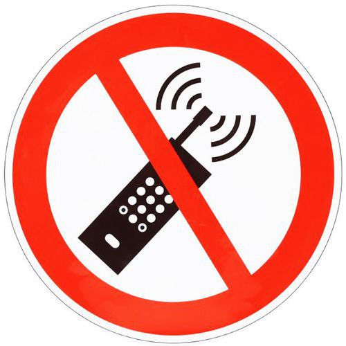 Tiltó tábla Manutan Expert - Mobiltelefon használata tilos, öntapadós Tiltó tábla Manutan Expert - Mobiltelefon használata tilos, öntapadós