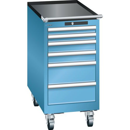 Lista mobil műhelyfiókos szekrények, 6 fiókkal, 411x725x840mm