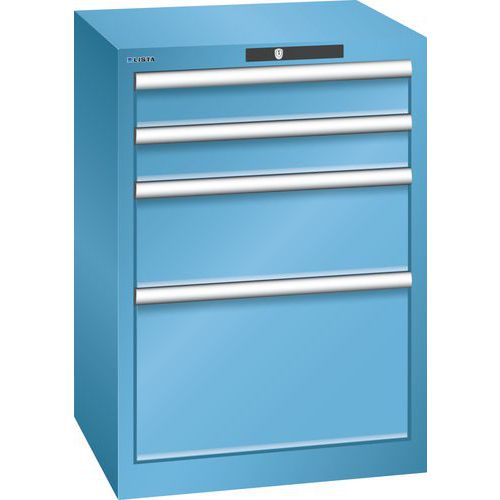 Lista műhelyfiókos szekrények, 4 vagy 5 fiókkal, 564x572x800