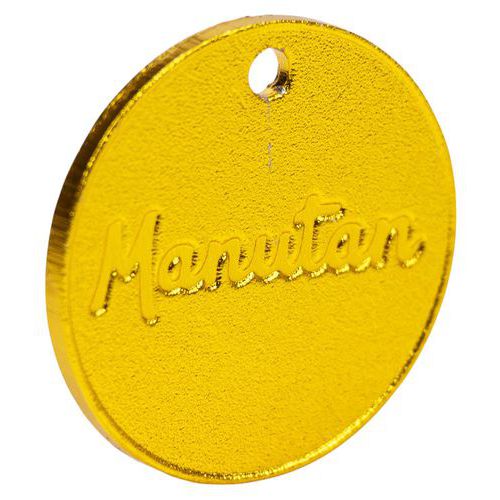 Manutan Expert sárgaréz zseton, átmérője 30 mm, számozott 001 - 100 Manutan Expert sárgaréz zseton, átmérője 30 mm, számozott 001 - 100