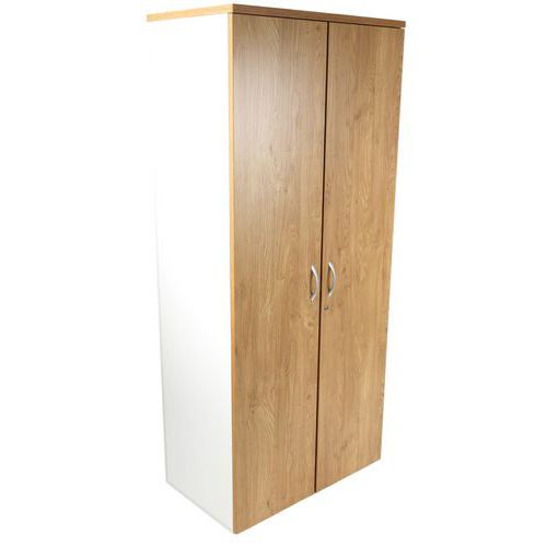 Simmob Quatuor fa irattartó szekrény, 180 x 80 x 47 cm, 4 polccal, fehér/tölgy Simmob Quatuor fa irattartó szekrény, 180 x 80 x 47 cm, 4 polccal, fehér/tölgy